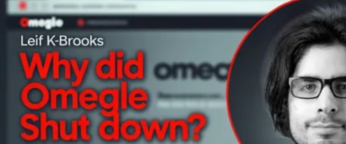Omegle website shutdown notice with sad emoji